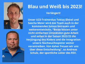 Read more about the article U23: Trainerteam Sinkel/Meier verlängert