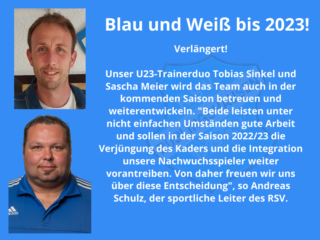 You are currently viewing U23: Trainerteam Sinkel/Meier verlängert