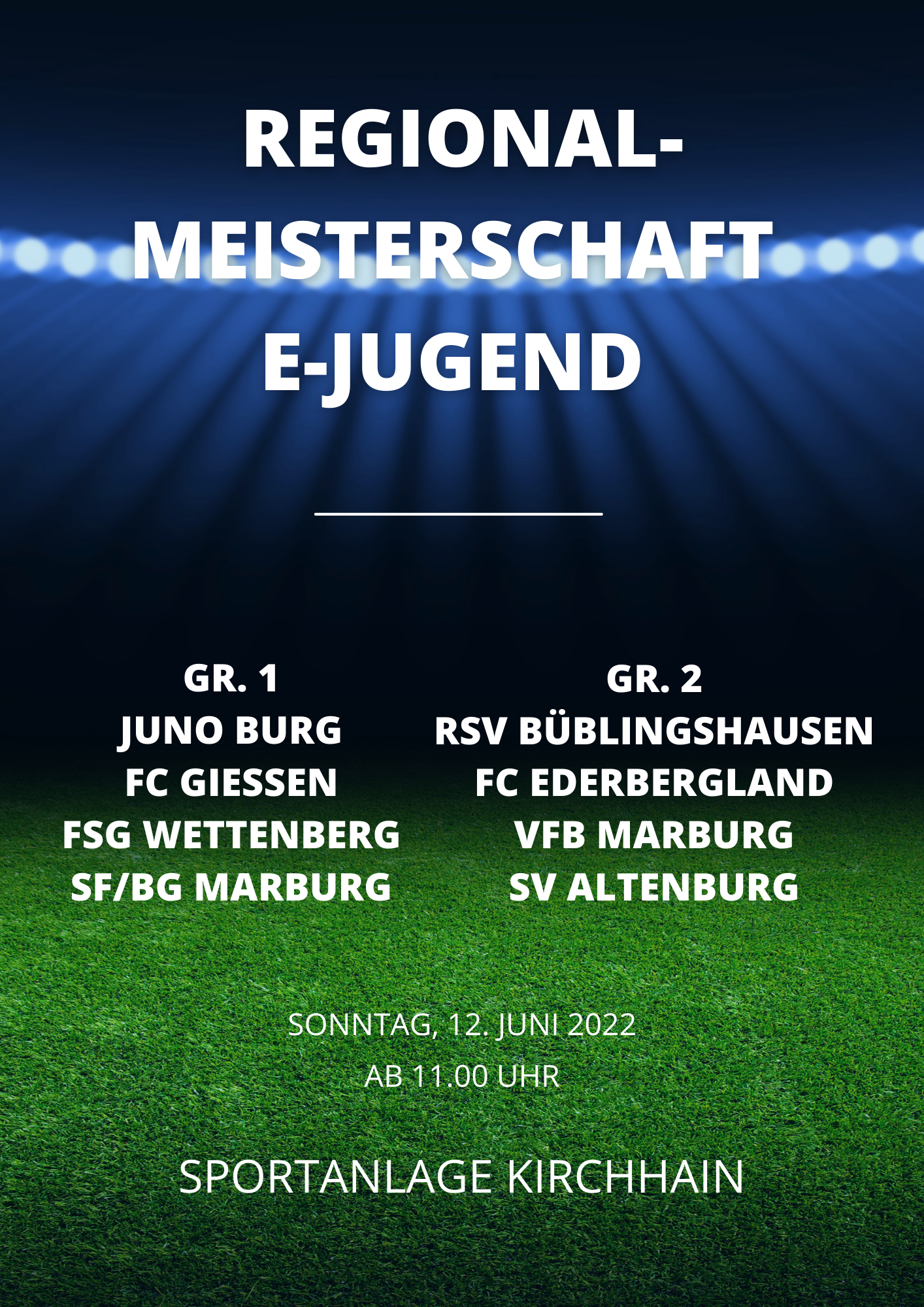 You are currently viewing Regionalmeisterschaft E-Jugend am Sonntag in Kirchhain