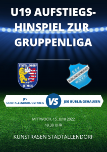 Read more about the article Aufstiegs-Hinspiel zur A-Jugend-Gruppenliga am Mittwoch