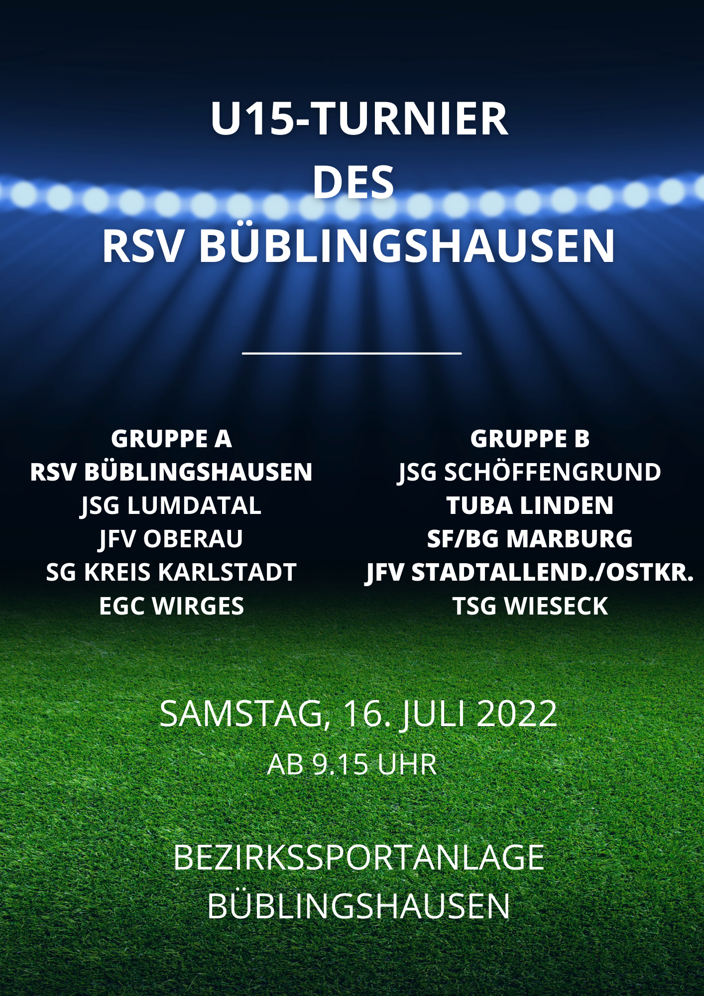 You are currently viewing U15-Turnier: Attraktiver Jugendfußball Samstag auf der Bezirkssportanlage