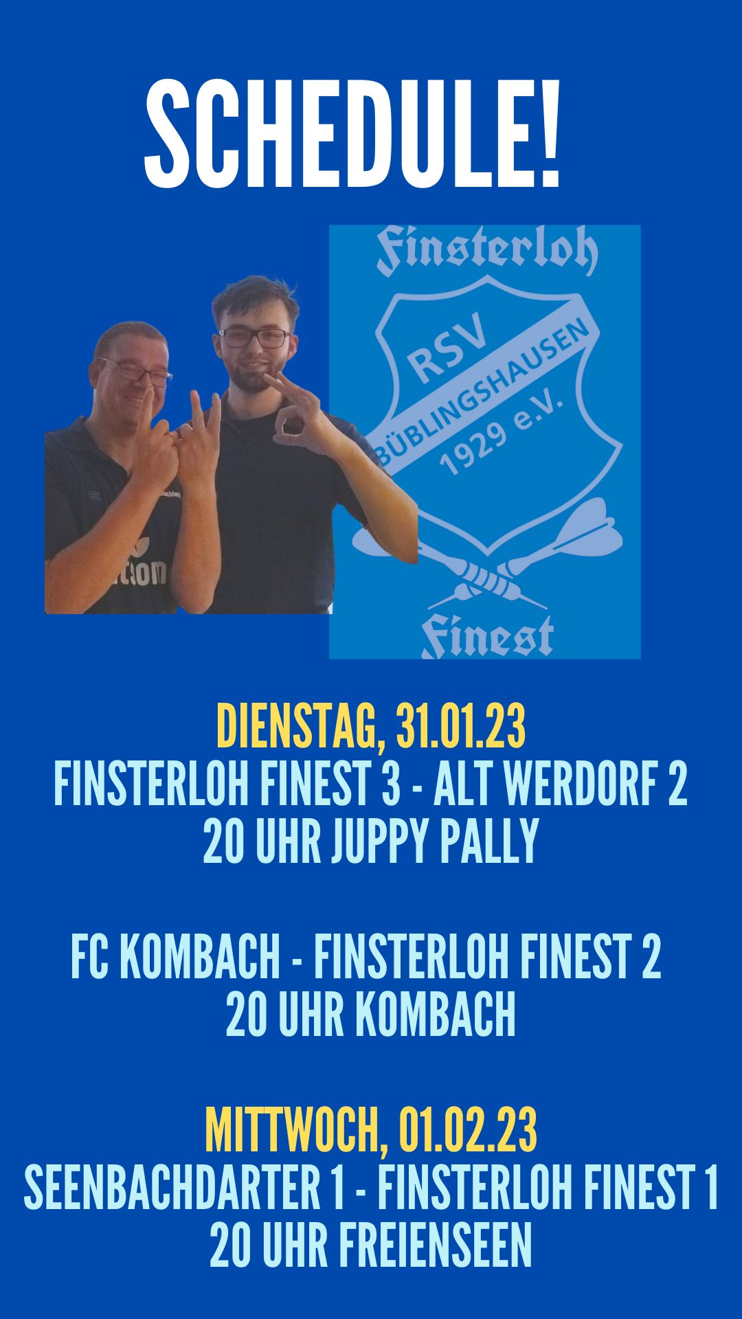 Read more about the article Darts: Finsterloh Finest 2 vor „4-Punkte-Spiel“ – Team 3 will Aufwärtstrend fortsetzen – Team 1 nur Außenseiter