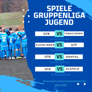 Mehr über den Artikel erfahren Jugend-Gruppenligen: Samstag Heimspieltag!