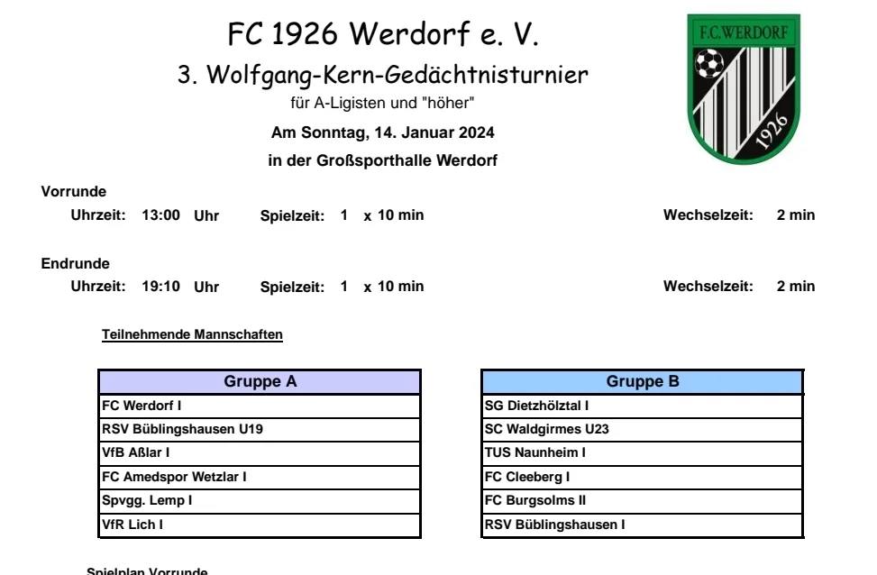 You are currently viewing Turnier in Werdorf: RSV-AH und zwei Teams bei Senioren-Turnier am Start