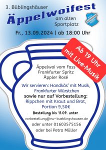 Mehr über den Artikel erfahren 3. Büblingshäuser Äppelwoi-Fest steigt Freitag