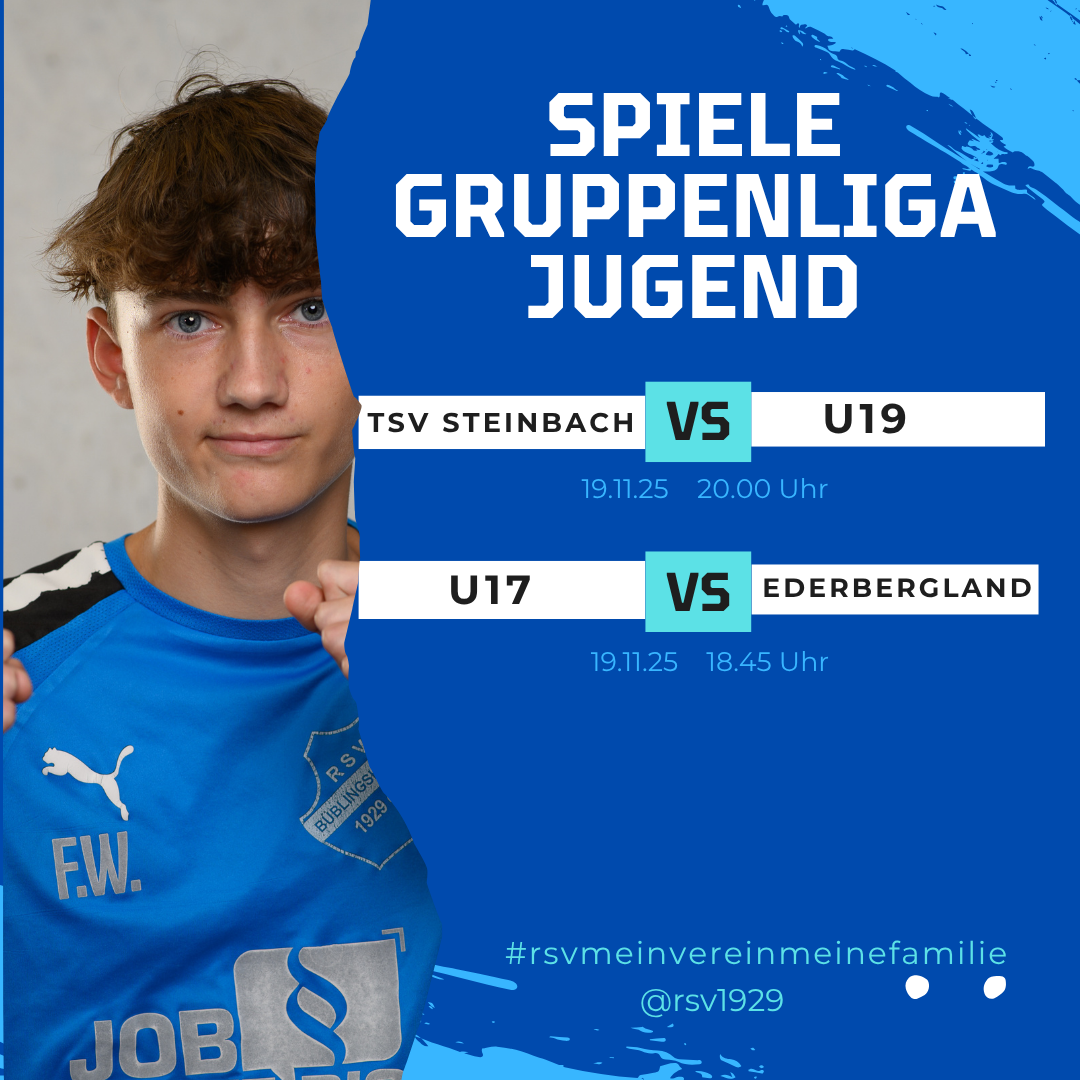 Mehr über den Artikel erfahren Jugend-Gruppenligen: U19 fordert Spitzenreiter Steinbach – U17 Mittwoch zuhause