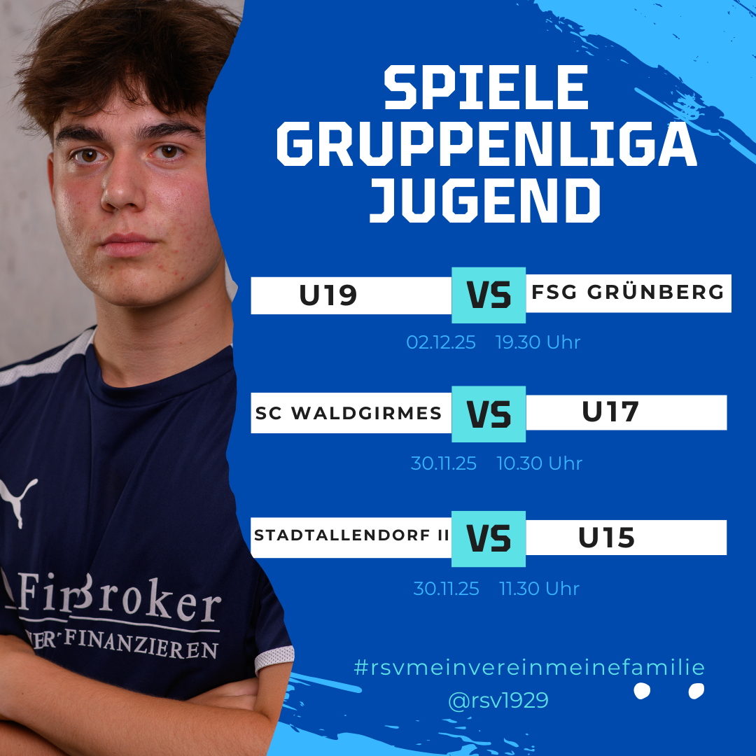 Mehr über den Artikel erfahren Jugend-Gruppenligen: RSV-Teams vor wichtigen Aufgaben