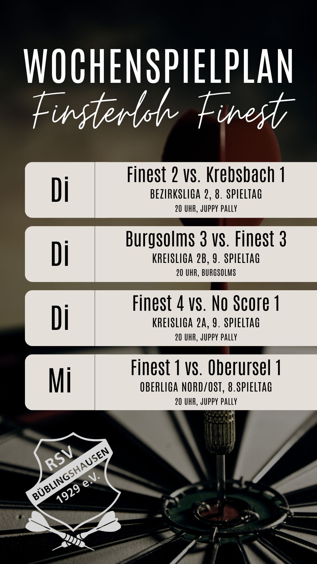 Mehr über den Artikel erfahren Darts: Jede Menge diese Woche im Juppy Pally