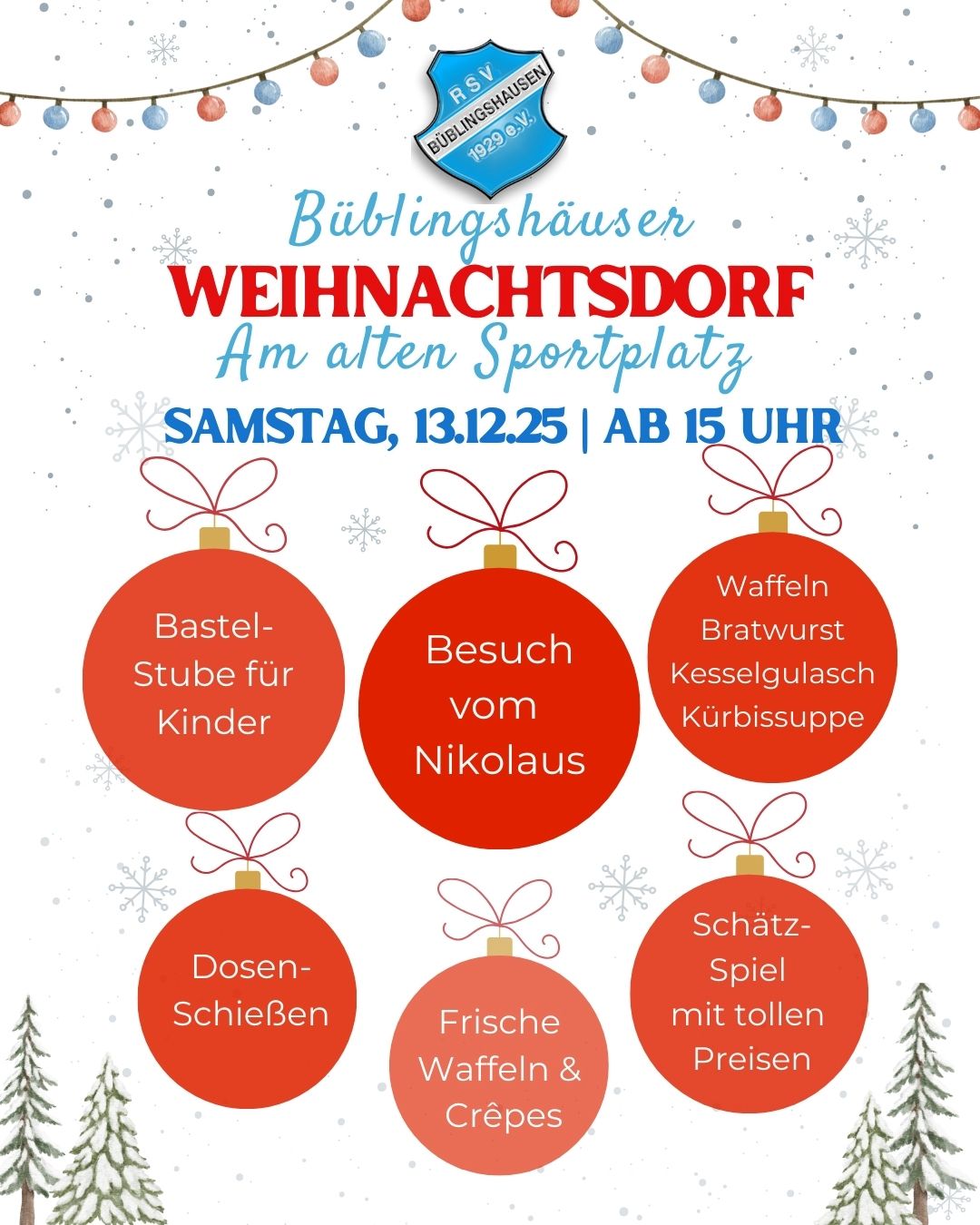 Mehr über den Artikel erfahren Auf zum Büblingshäuser Weihnachtsdorf am 13.12.!